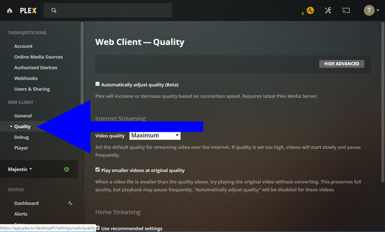 Plex Web Client (Web Browser)